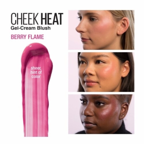 BUNDLE OF 6! Maybelline Cheek Heat Gel Cream Blush in Berry Flame - Picture 2 of 2